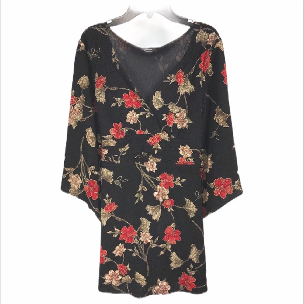 Gorgeous Vintage  Asian Floral Dress, size M